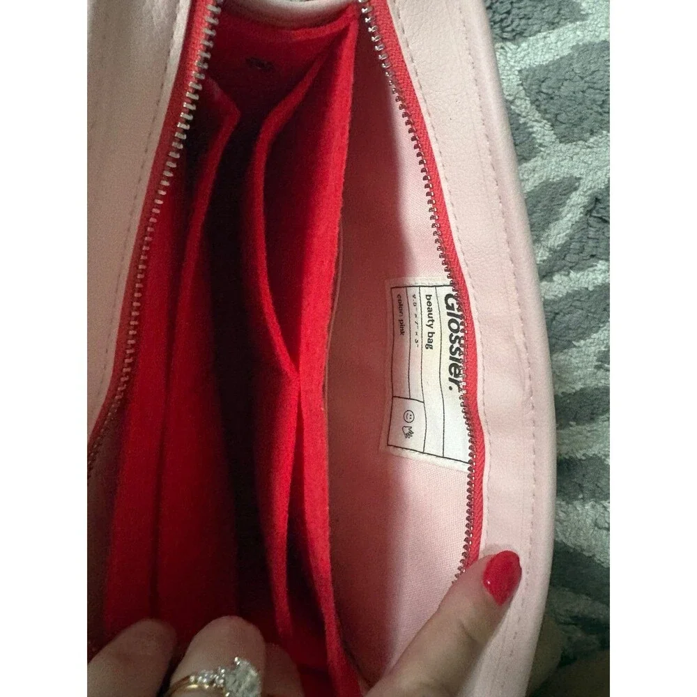 Glossier The Beauty Bag in Pink and Red